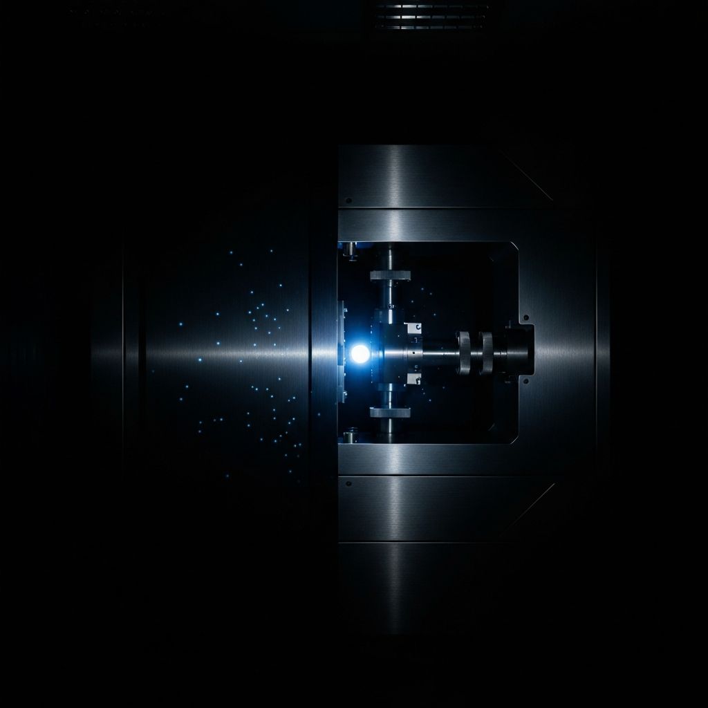 A high-end XRD scientific instrument in a darkened laboratory